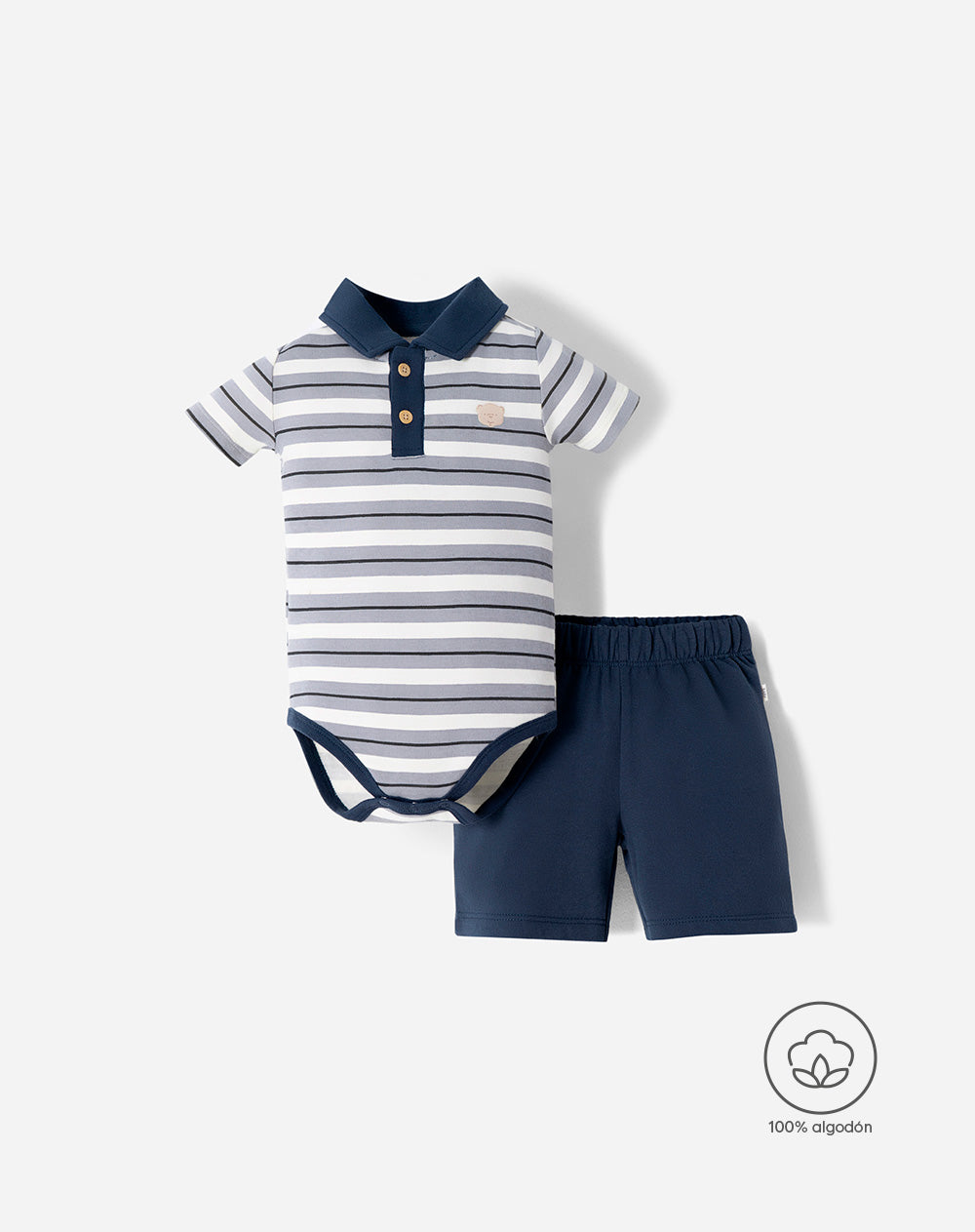 Conjunto body + bermuda bebé niño