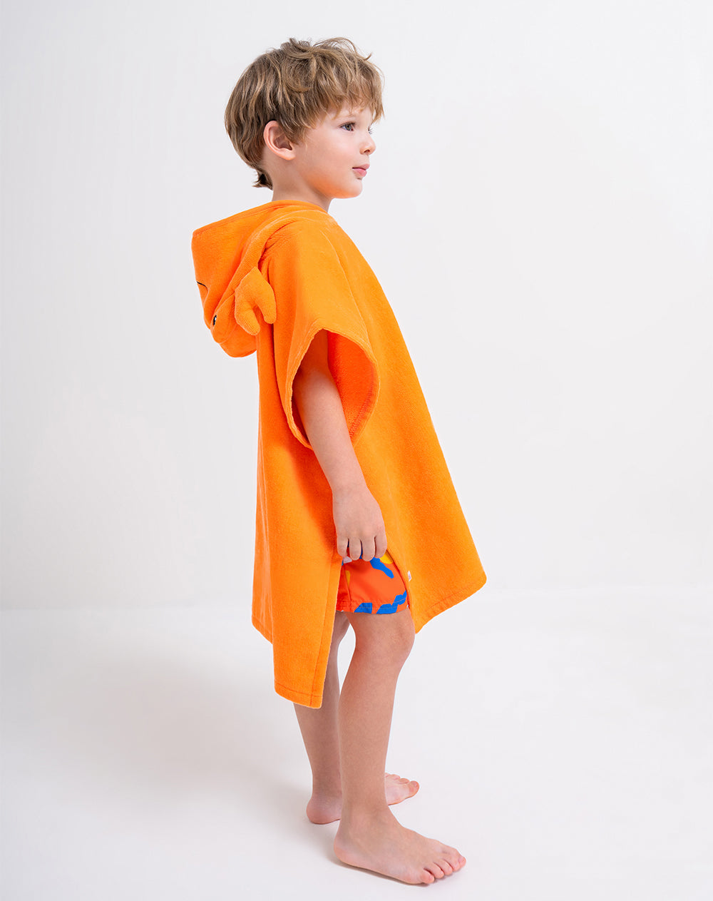 Toalla tipo poncho algodón naranja