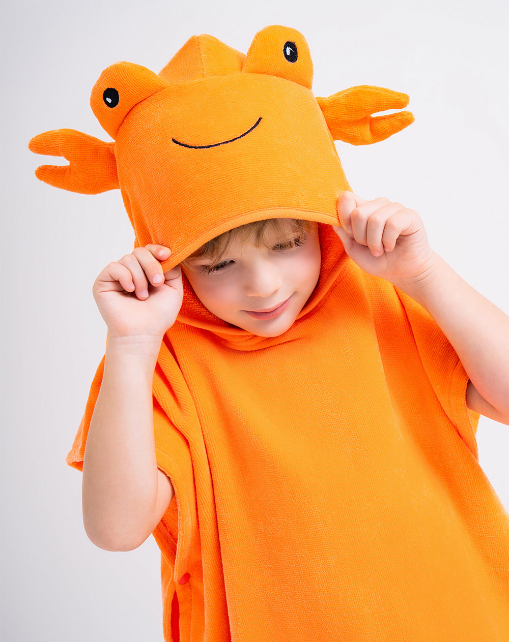Toalla tipo poncho algodón naranja