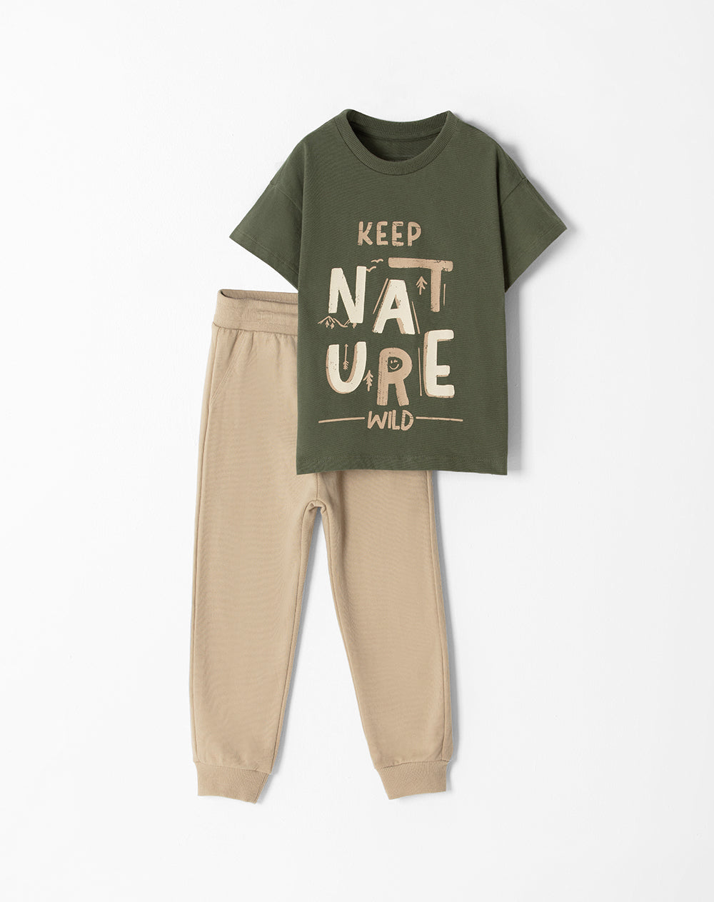 Conjunto pantalon largo manga larga verde militar