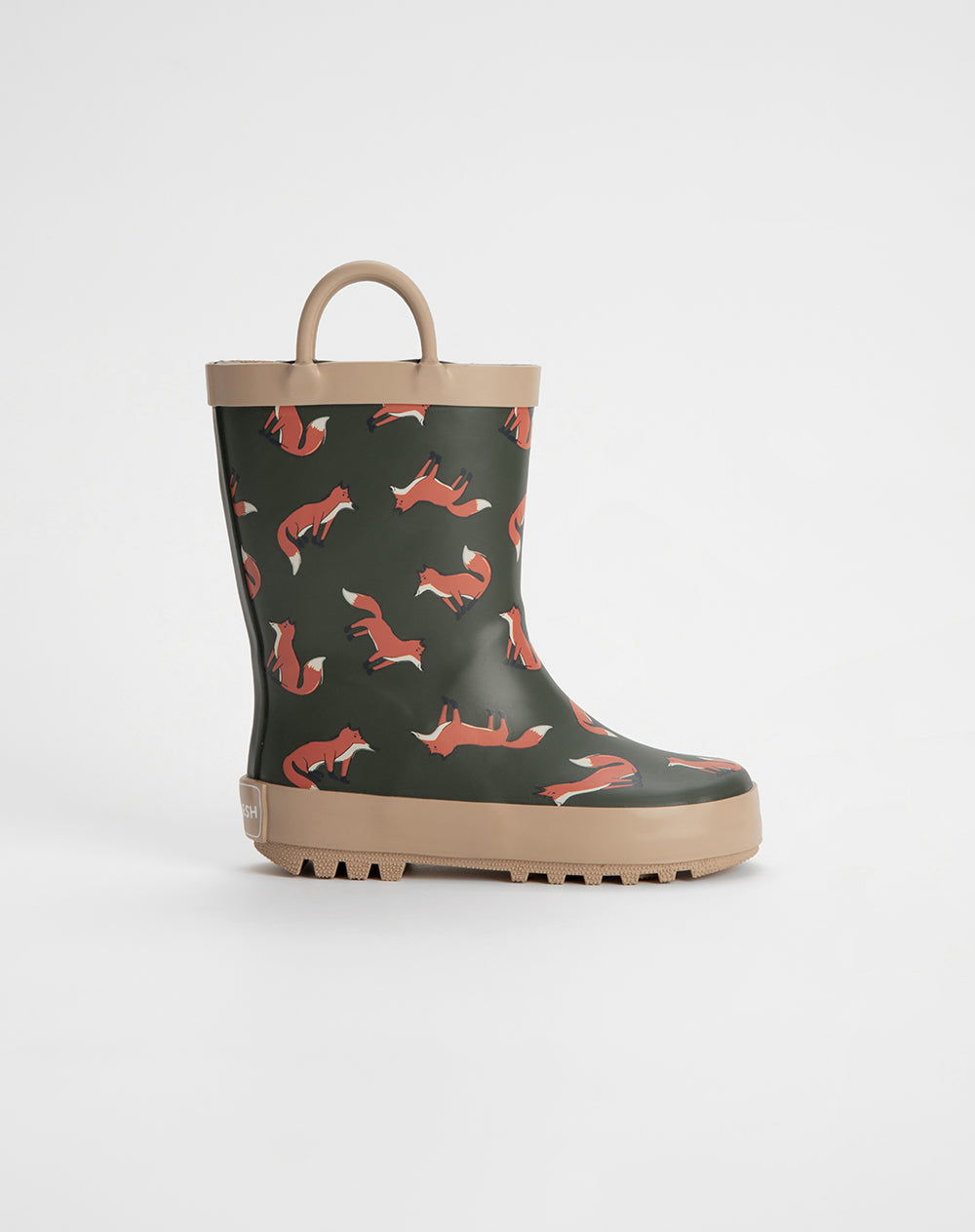 Botas caña baja verde estampado