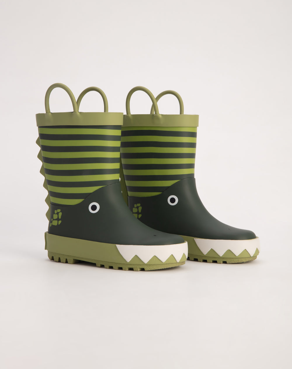 Botas caña baja verde estampado