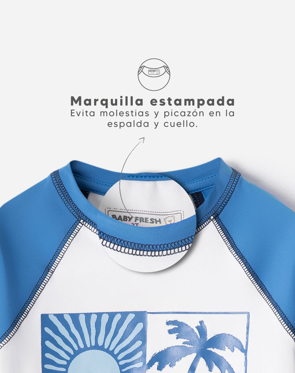 Camiseta fitted fit azul bloques