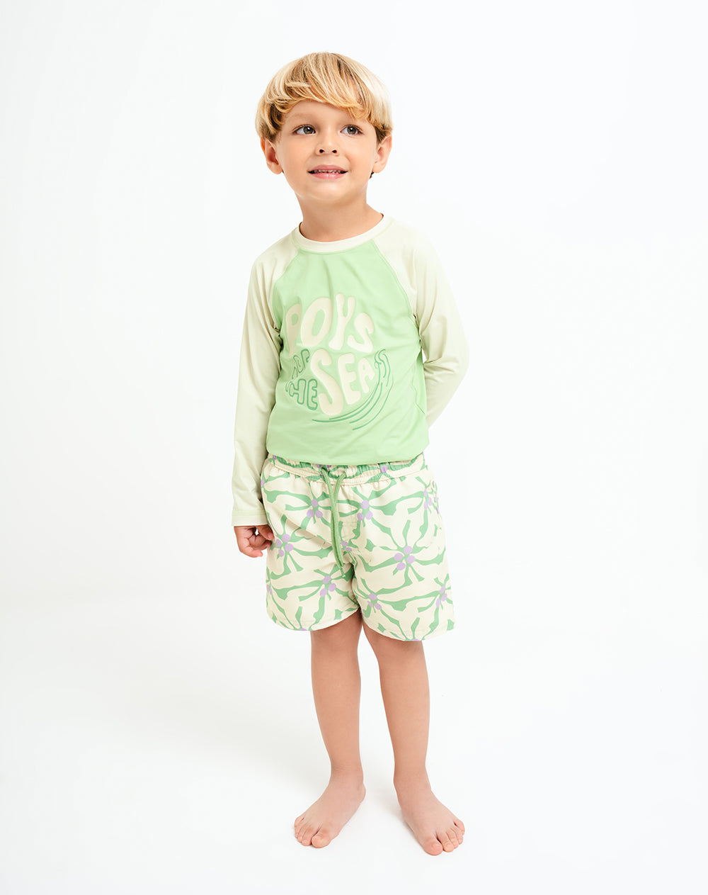 Pantaloneta verde estampado