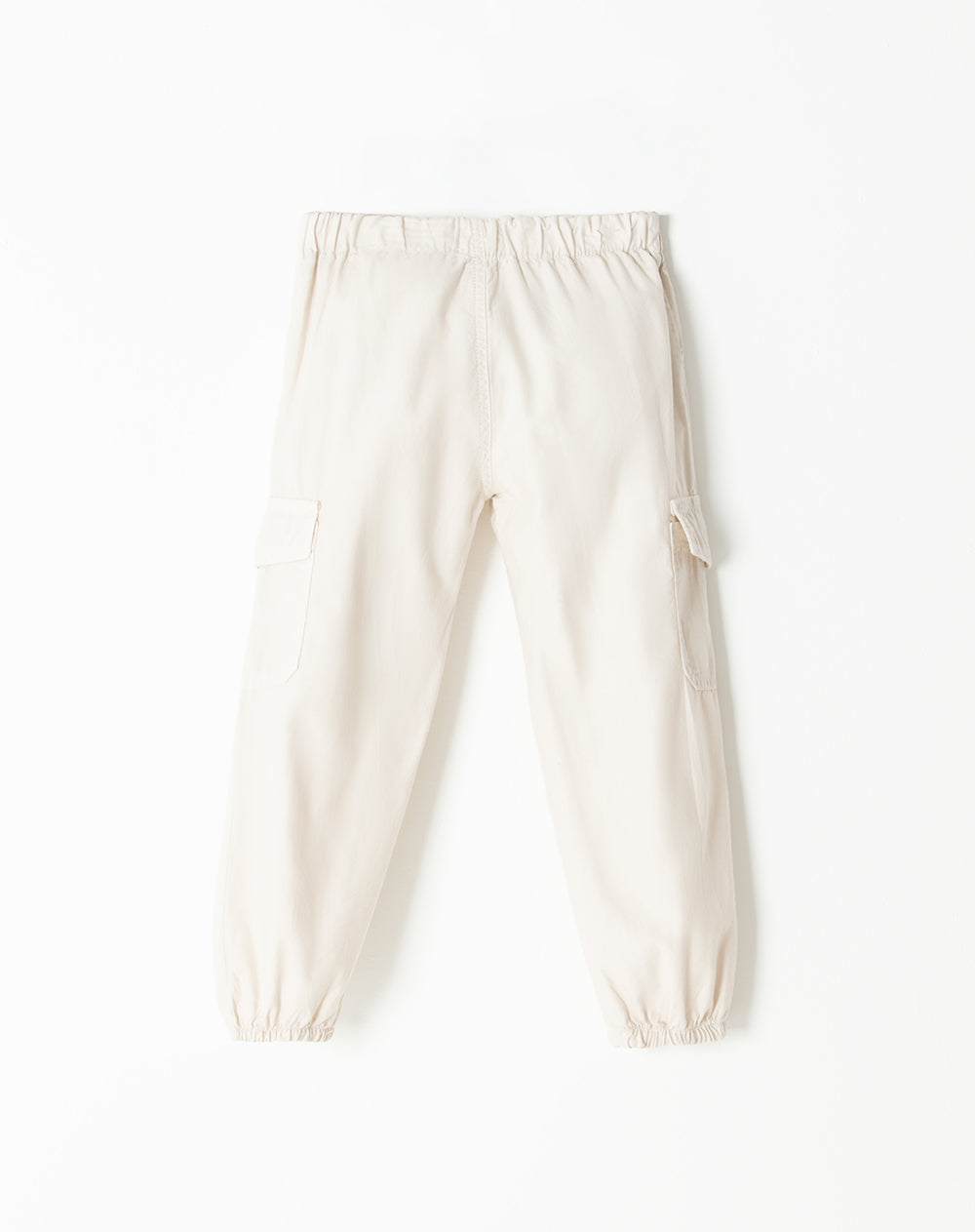 Pantalón cargo algodón crema niña