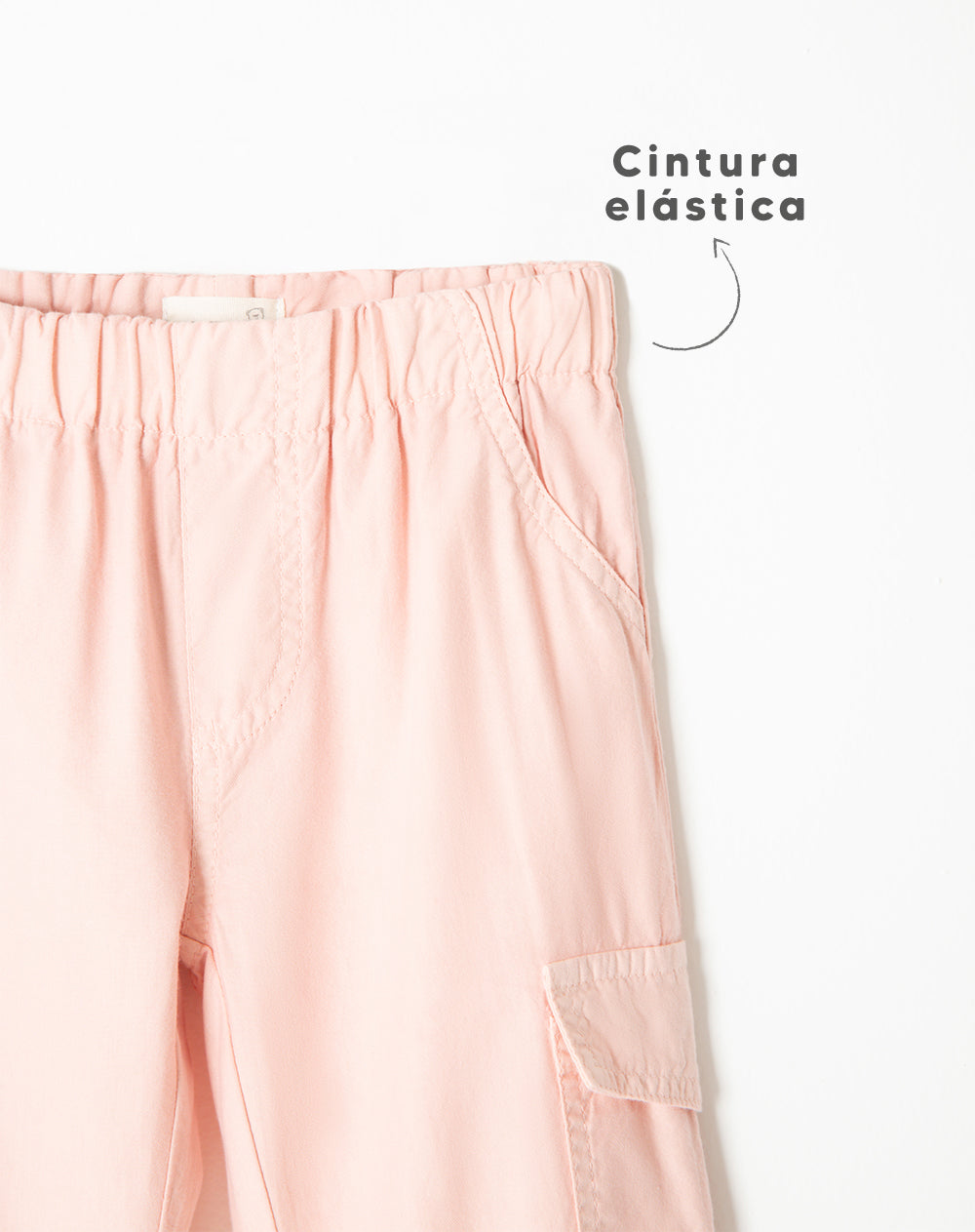 Pantalón cargo algodón rosado niña