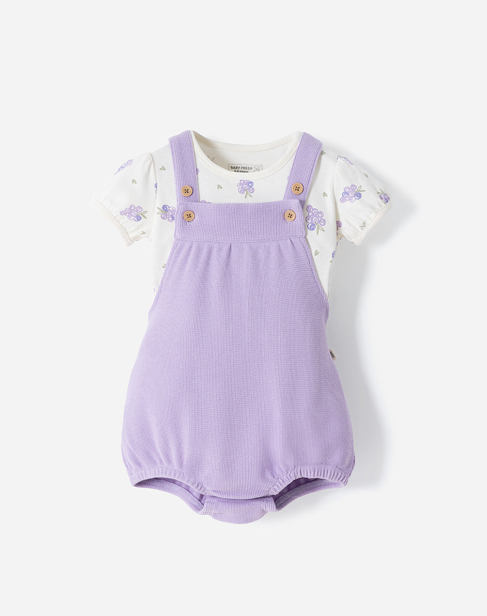 Conjunto camiseta+ overol algodón bebé niña