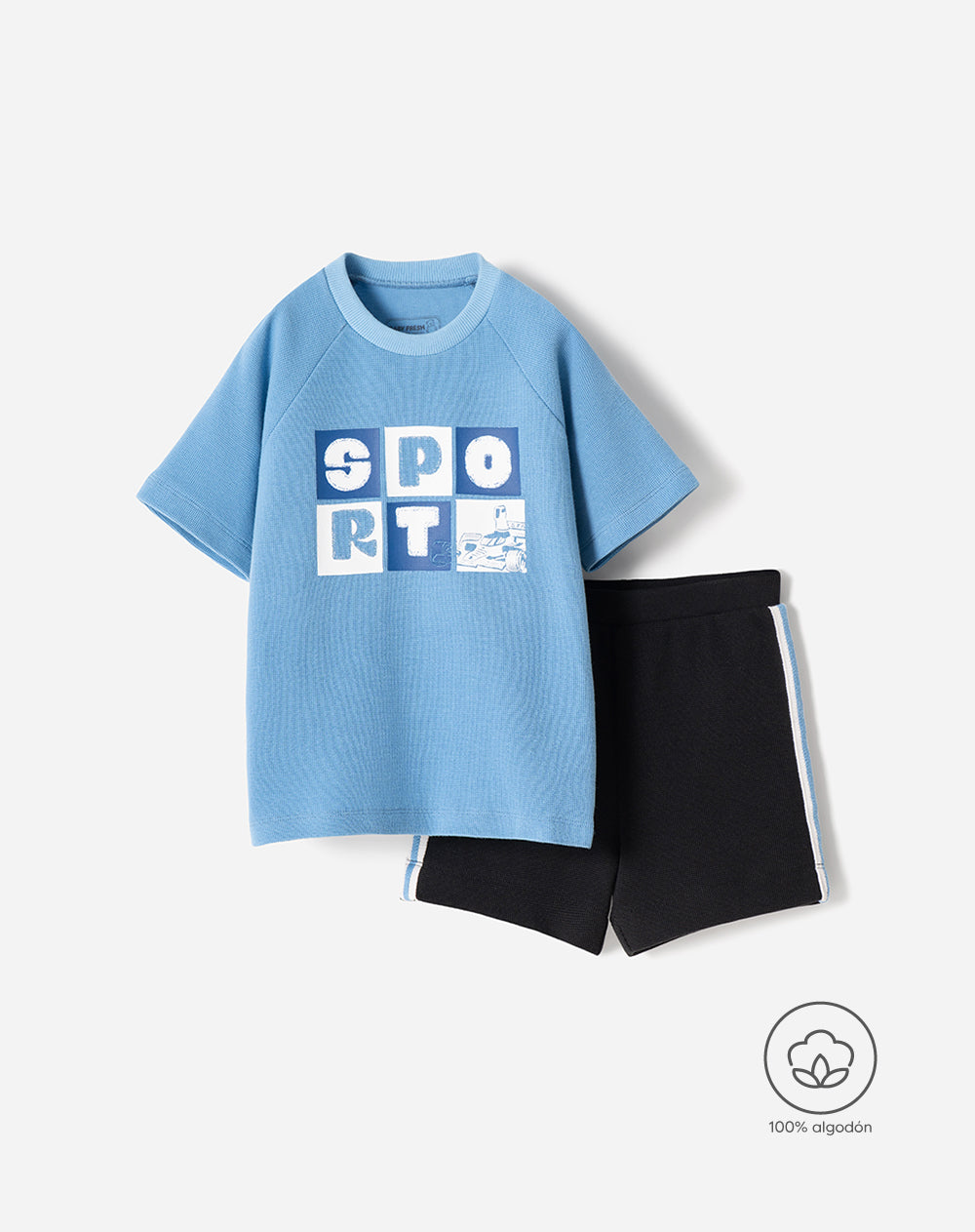 Conjunto camiseta + bermuda algodón surtido niño