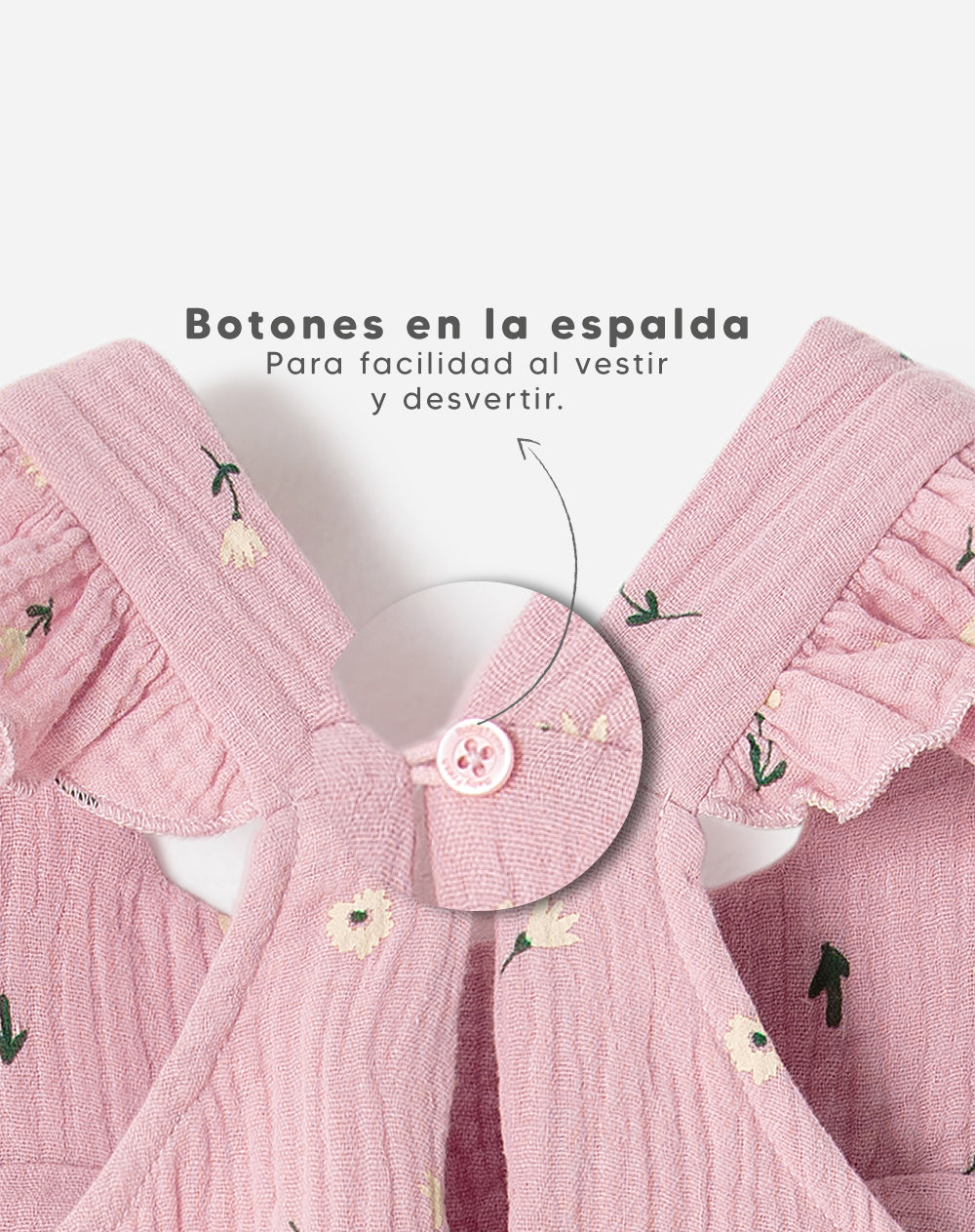 Vestido medio rosado estampado