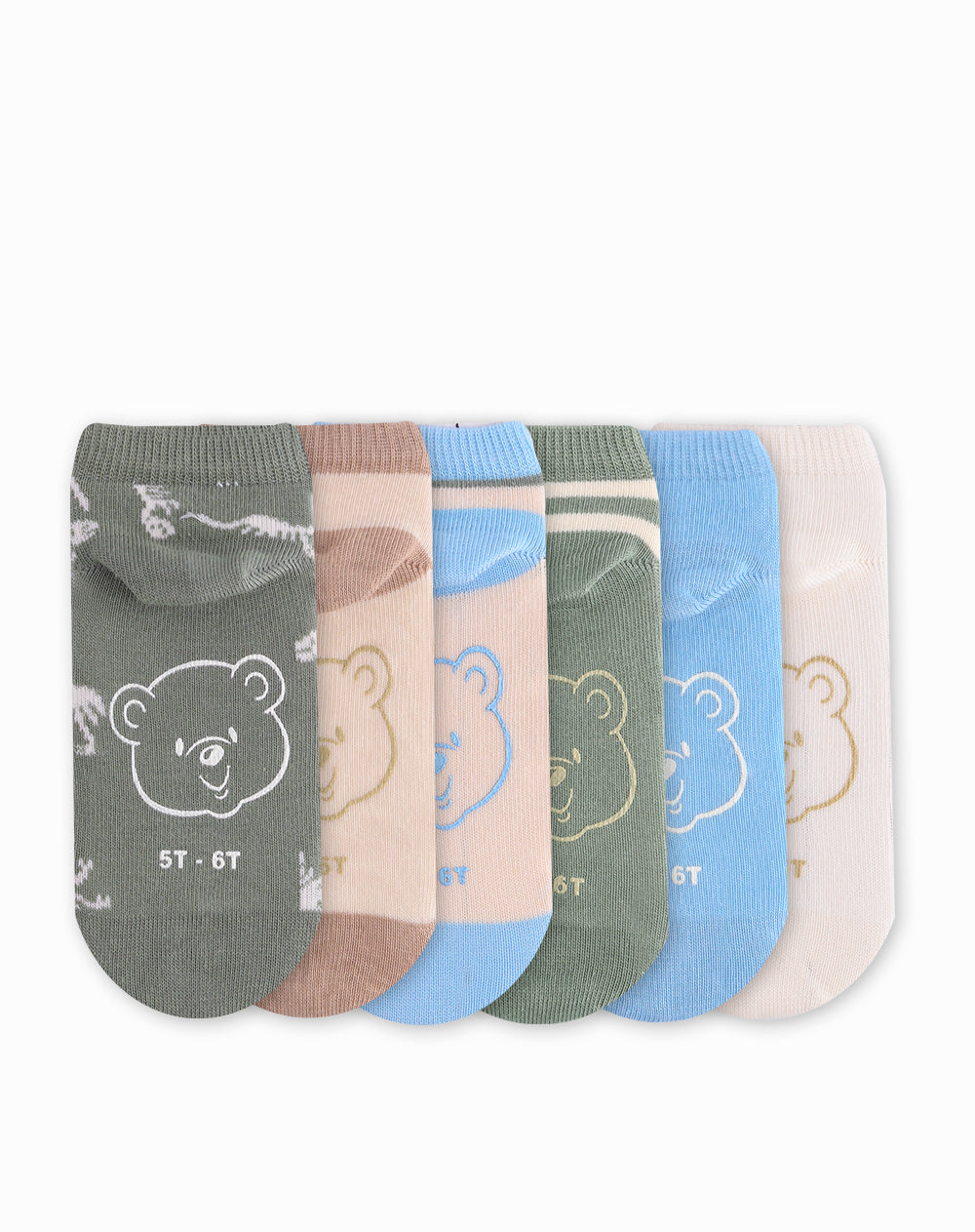 Medias niño algodón tobilleras pack x6 surtido