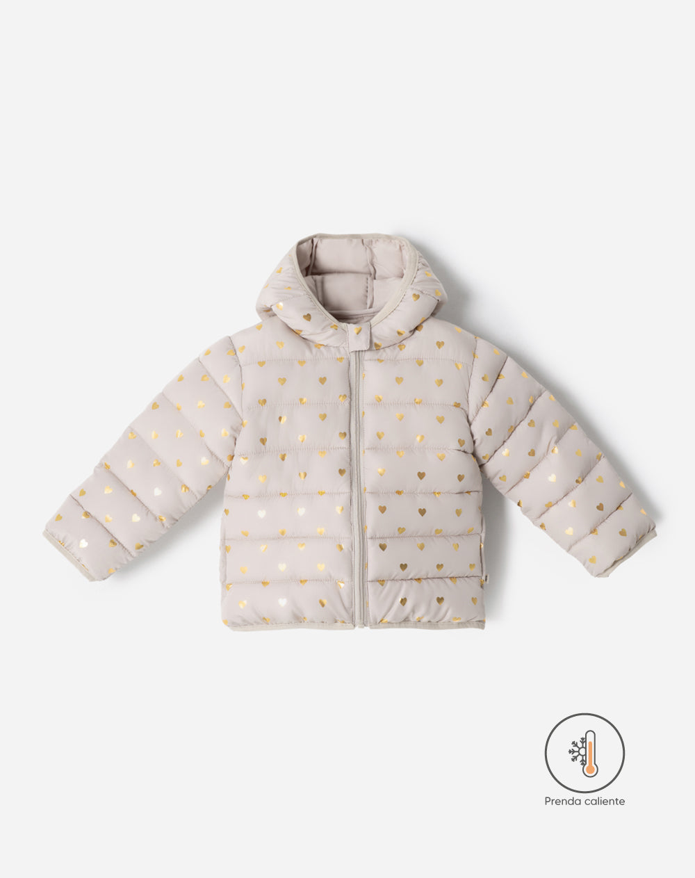 Chaqueta regular acolchada estampado niña