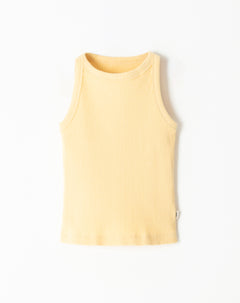 Camiseta slim tejido de punto amarilla niña