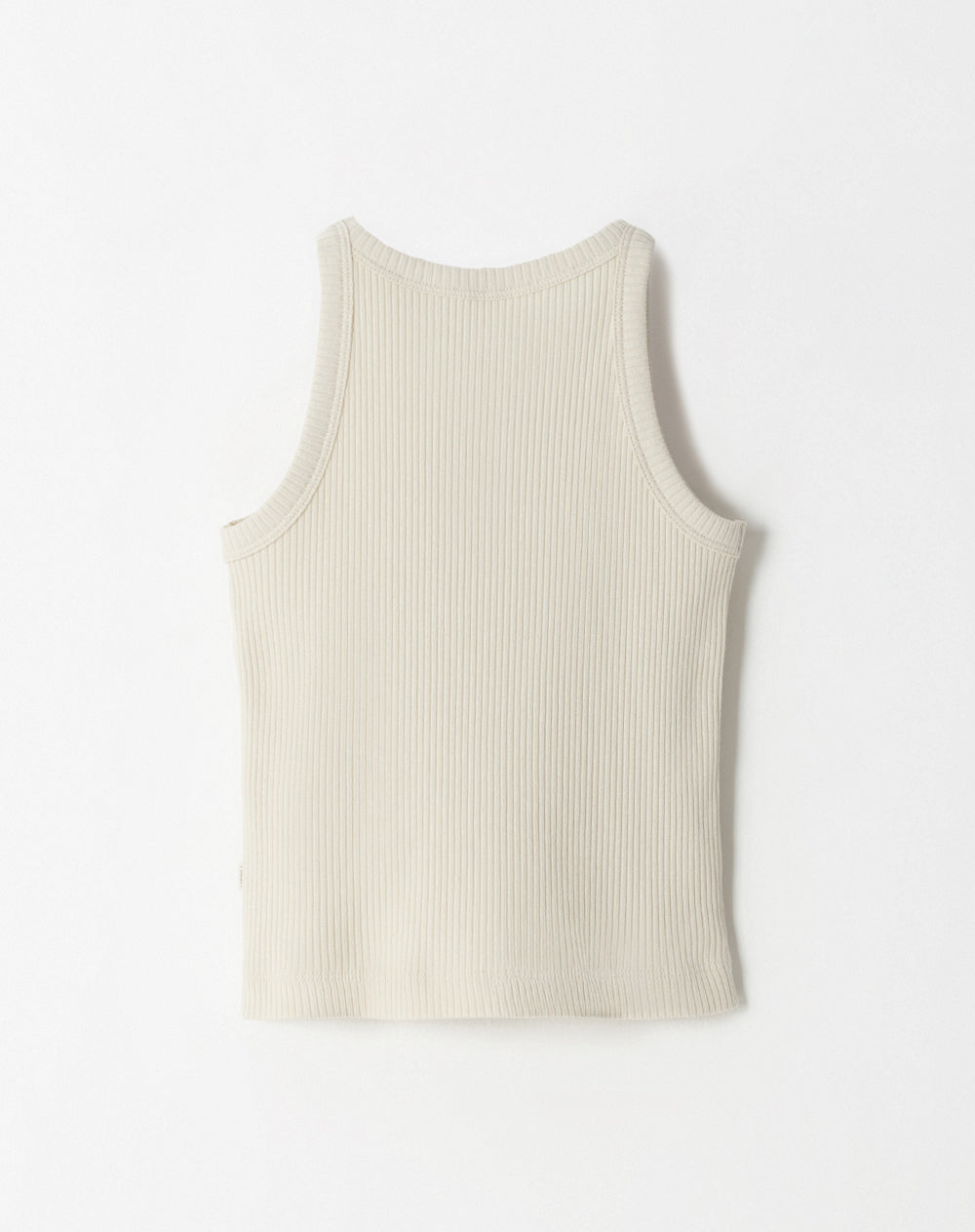 Camiseta slim tejido de punto crema niña