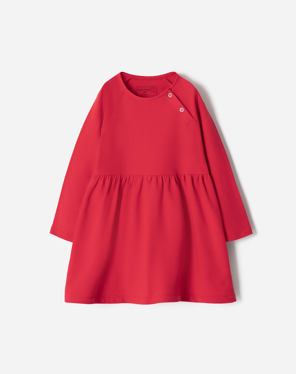 Vestido corto manga larga rojo niña