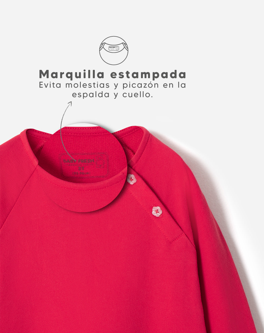 Vestido corto manga larga rojo niña