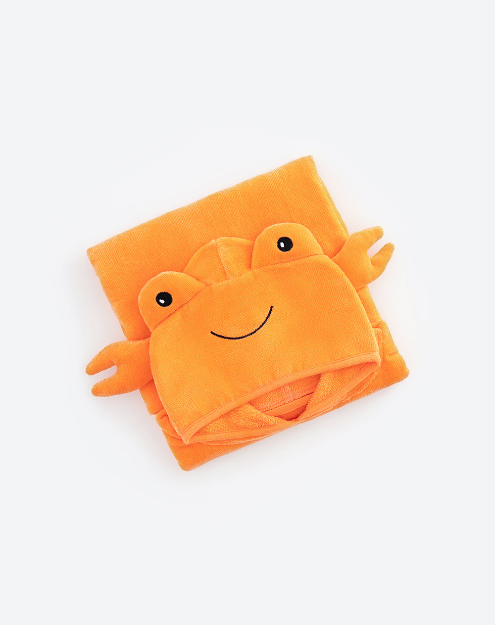 Toalla tipo poncho algodón cangrejo naranja niño