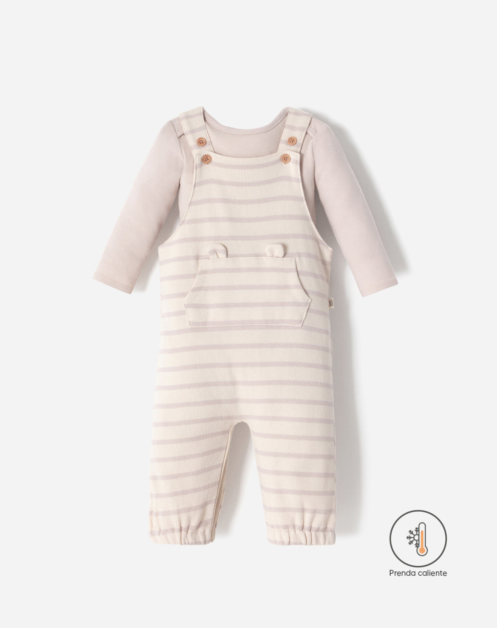 Conjunto bebé unisex body + overol largo