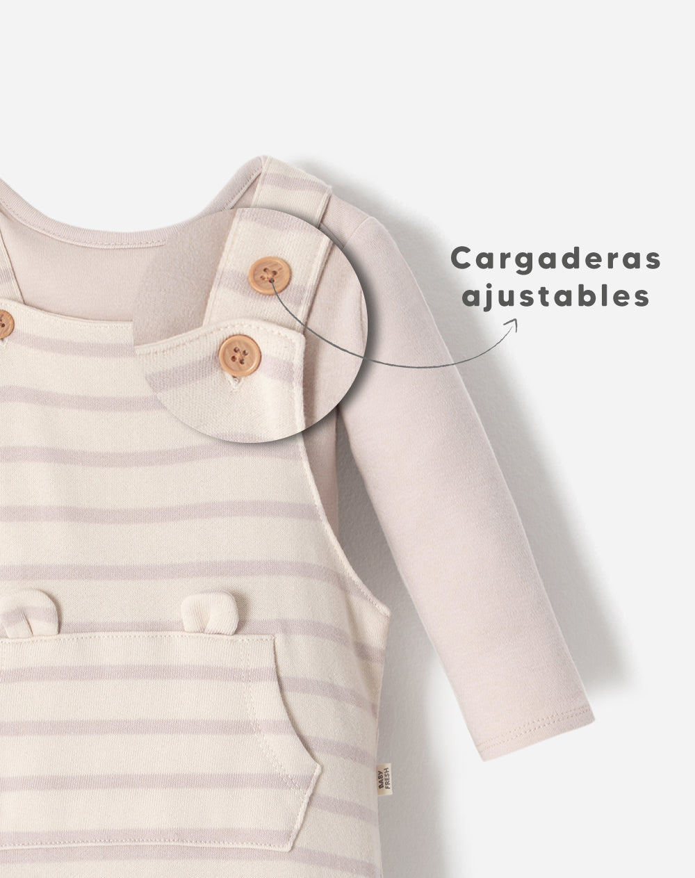 Conjunto bebé unisex body algodón + overol surtido