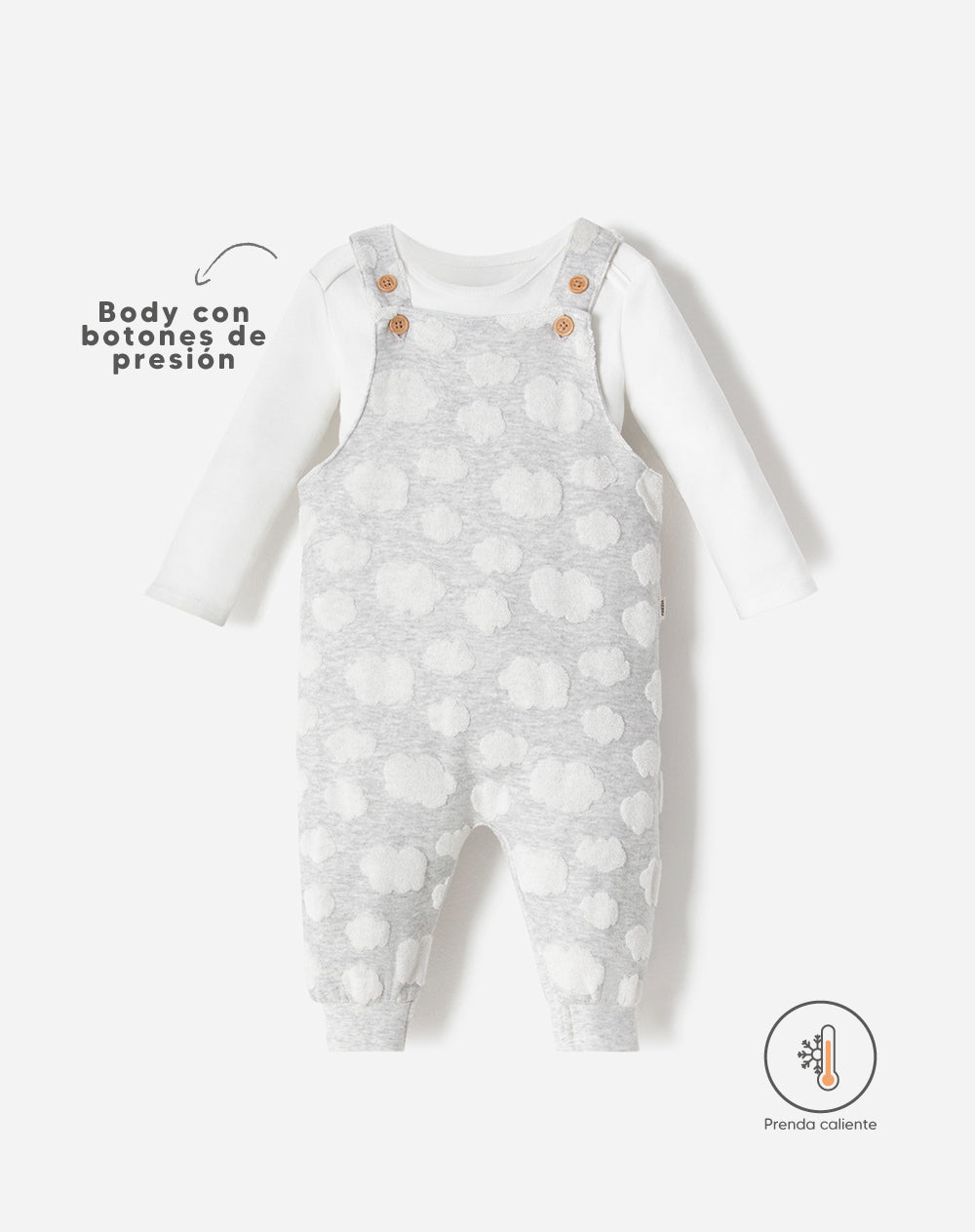 Conjunto overol camiseta gris jaspe