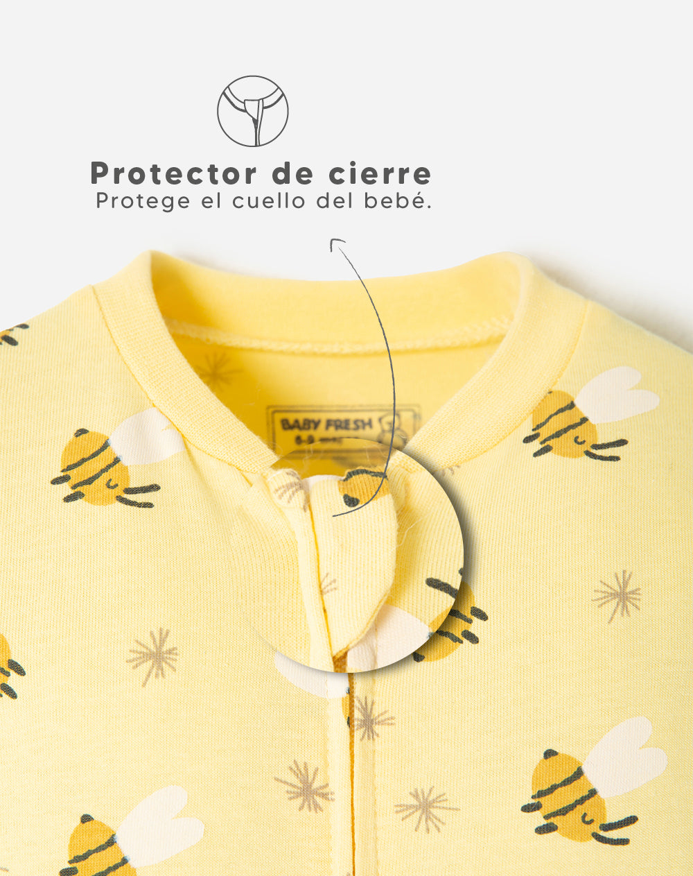 Pijama regular fit manga larga amarilla estampada