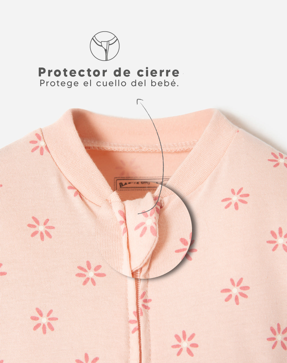 Pijama regular fit manga larga rosada estampada