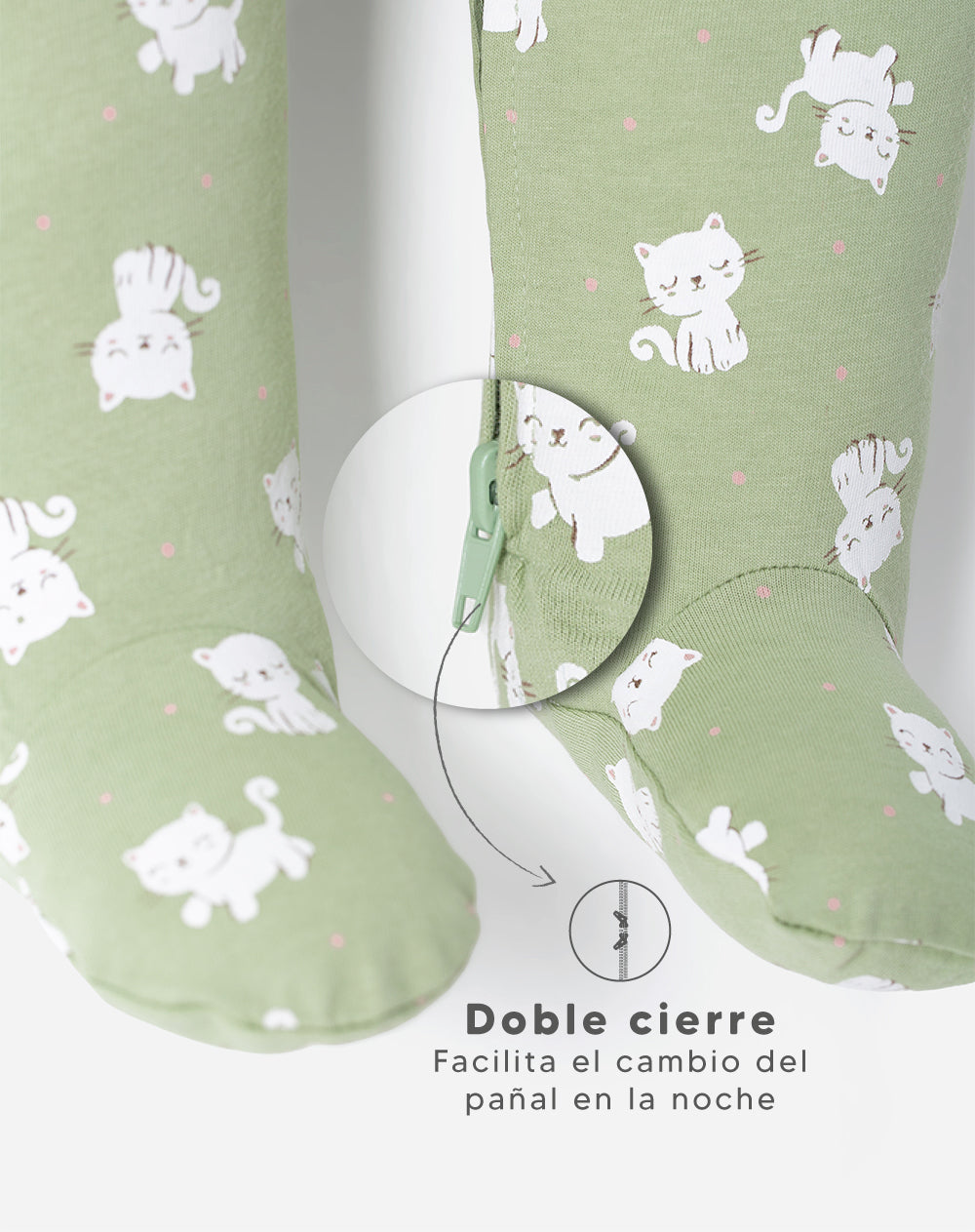 Pijama algodón cierre doble sentido estampada bebé niña