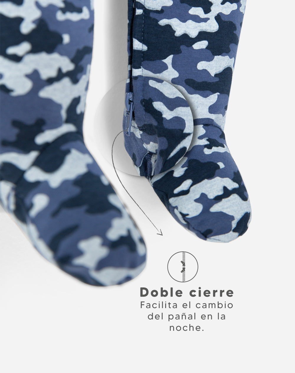 Pijama regular fit manga larga azul camuflada