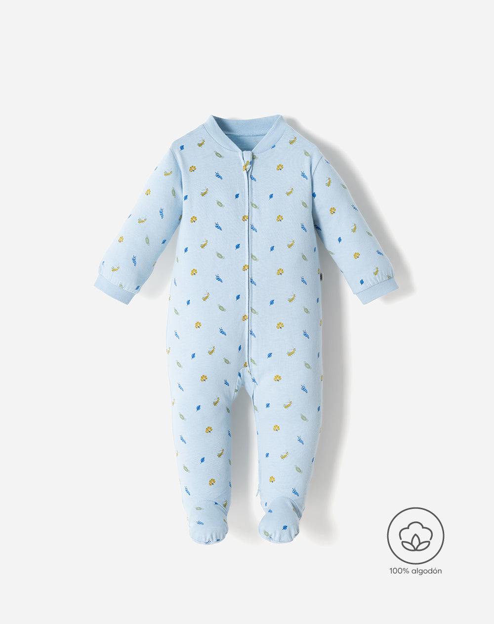 Pijama bebé niño algodón cierre doble sentido azul