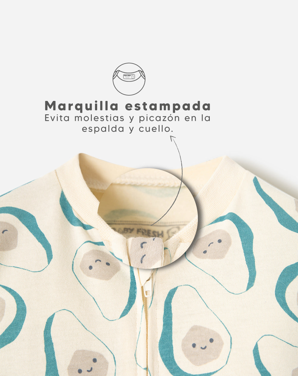 Pijama regular fit manga larga beige estampada