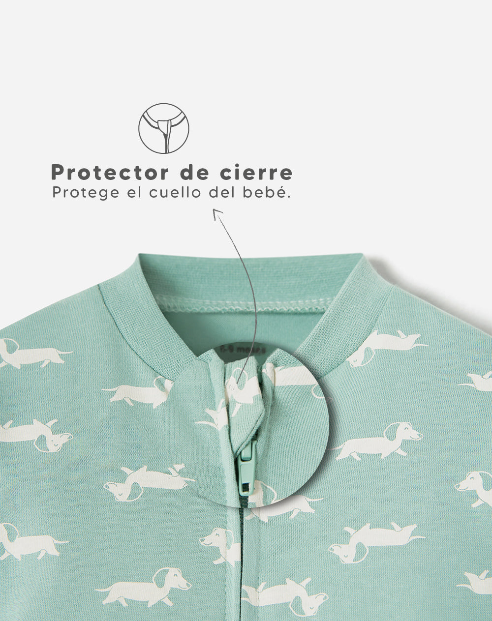 Pijama regular fit manga larga verde estampada