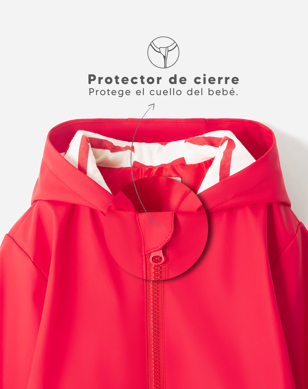 Chaqueta parka repelente al agua roja niño