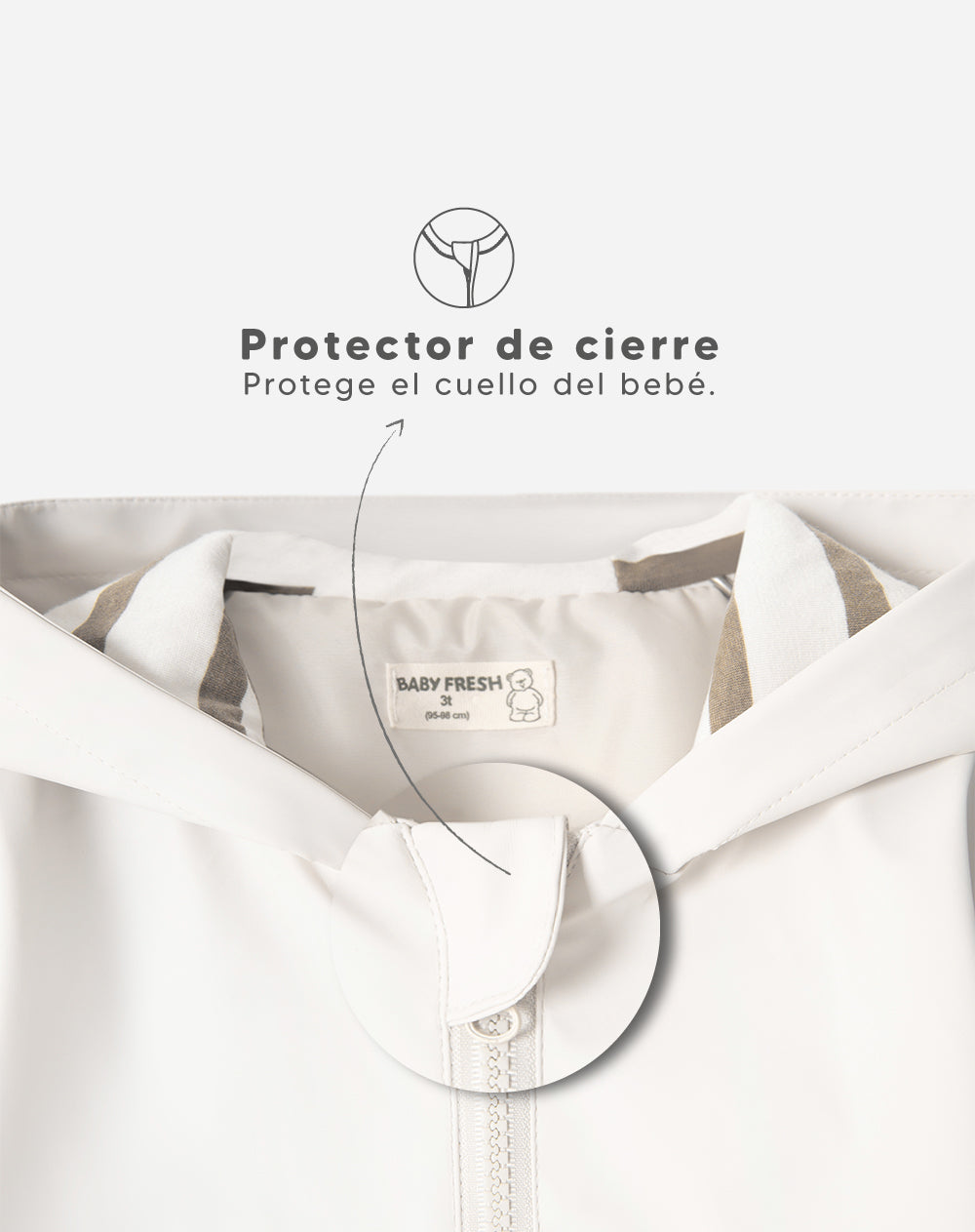 Chaqueta regular fit con capucha crema