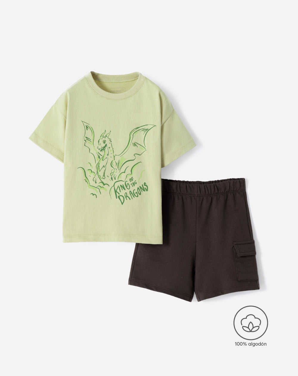 Conjunto camiseta + bermuda algodón niño