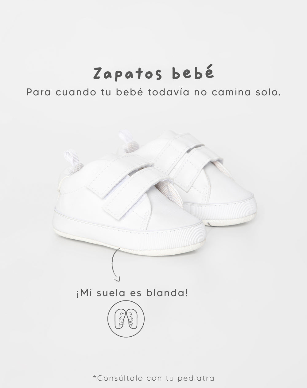 Tenis con suela blanda blanco