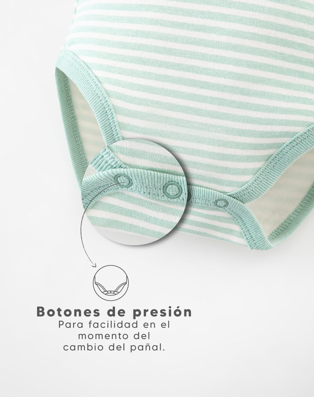 Body algodón botón a presión x3unds surtido bebé unisex