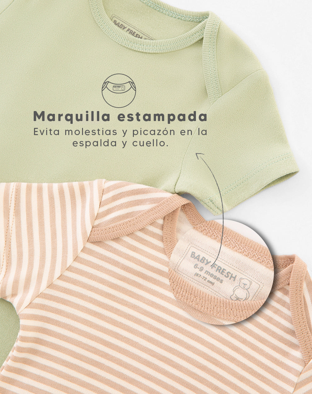 Boby bebé unisex x3unds manga corta algodón surtido