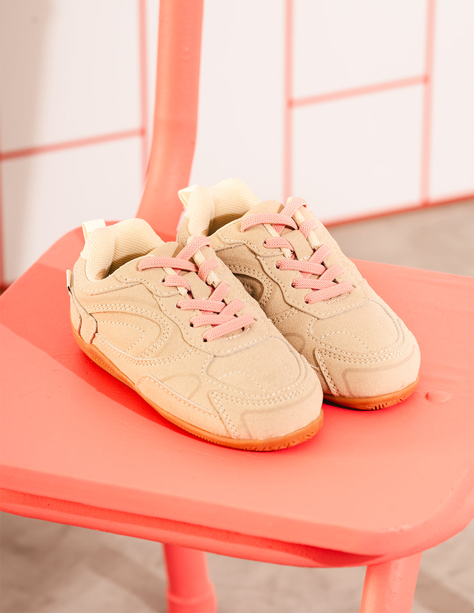 Tenis casuales beige niña