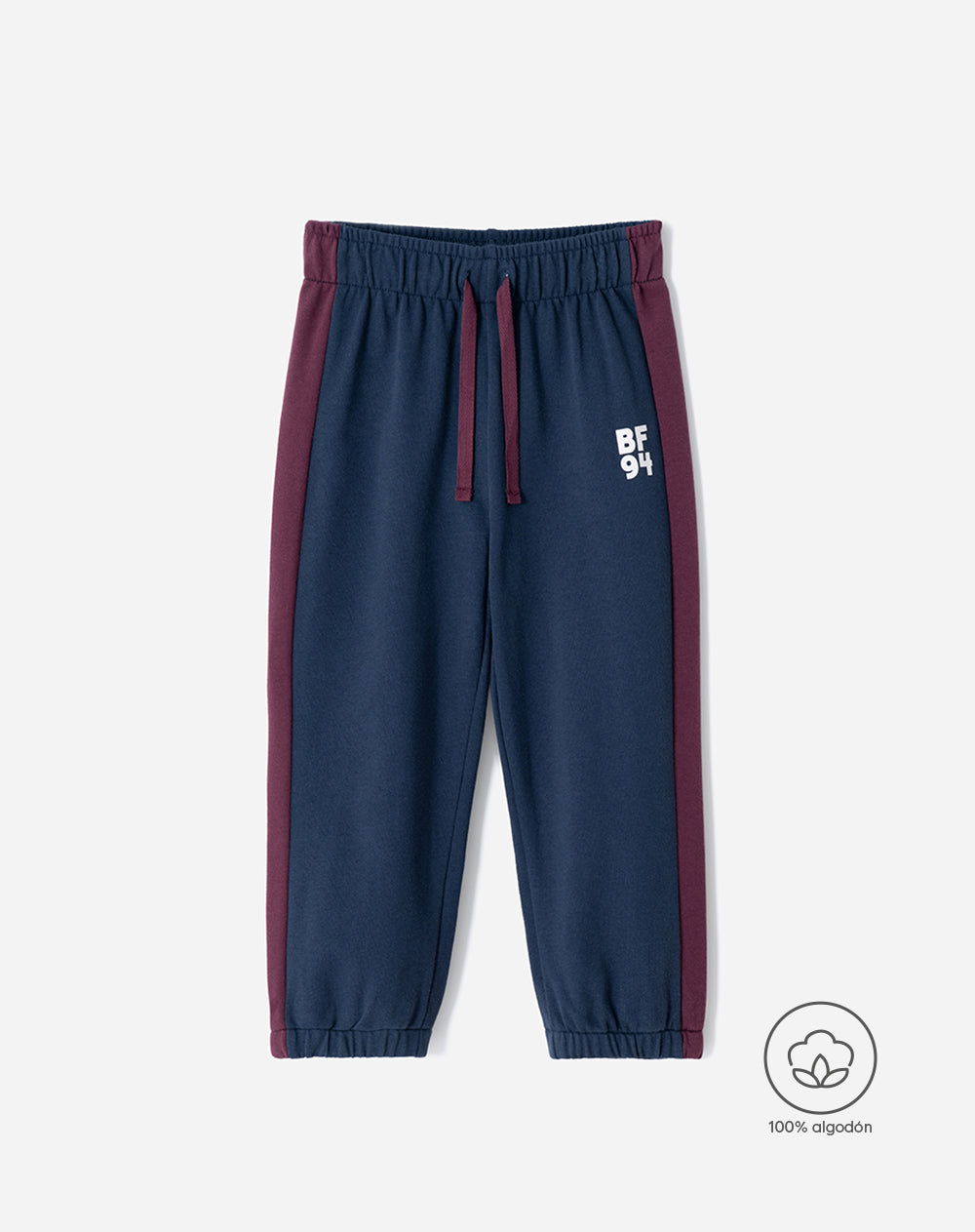 Jogger regular algodón azul niño