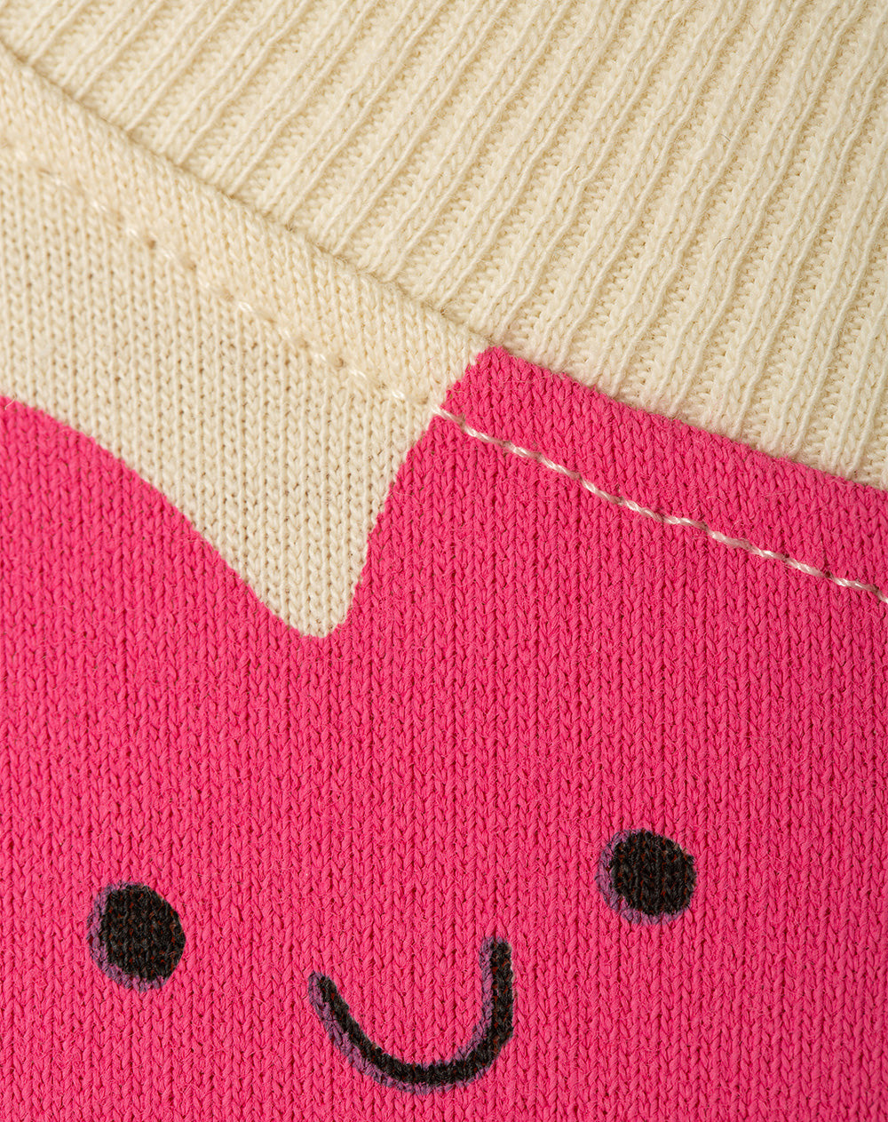 Buzo loose fit crema estampado