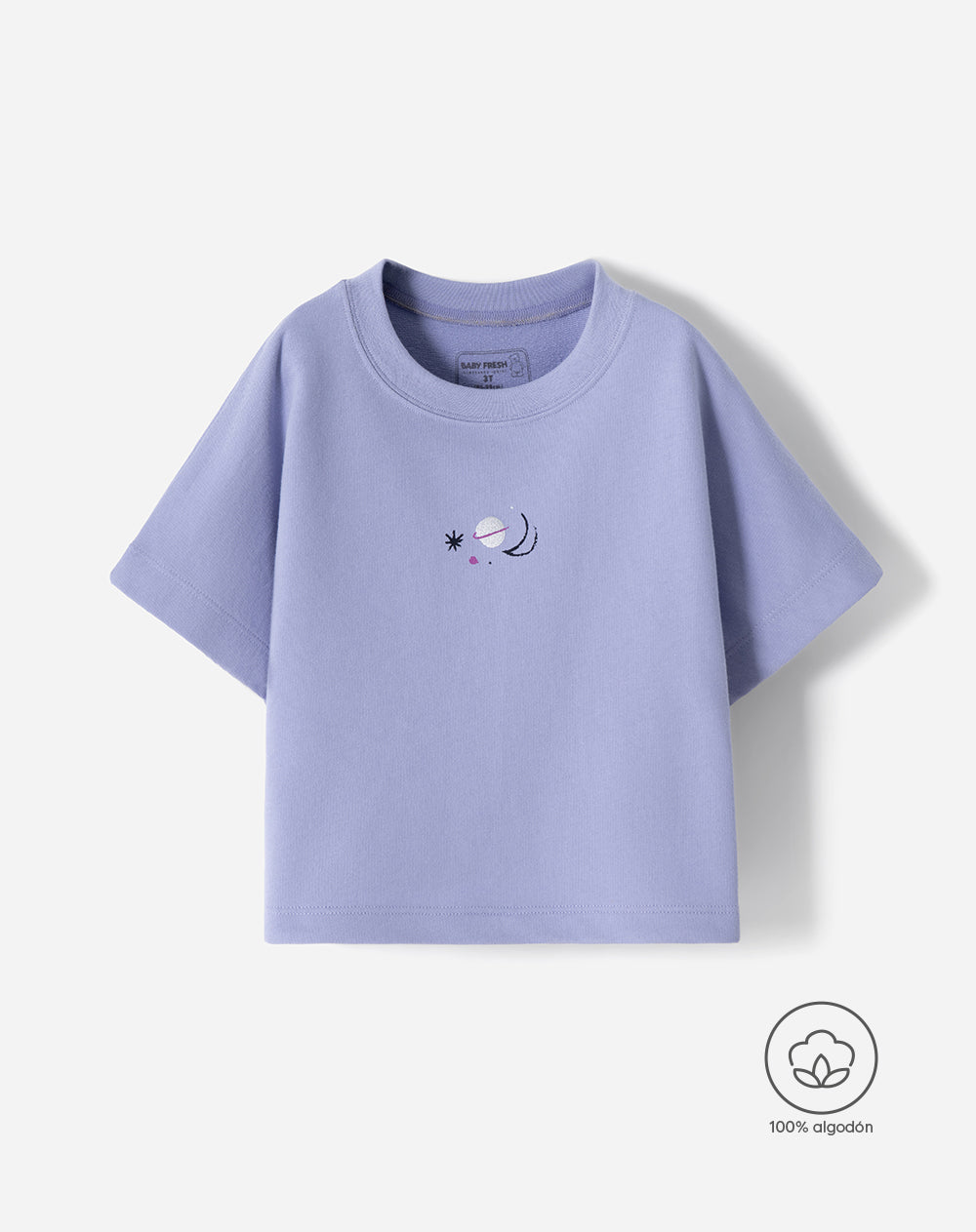 Camiseta fitted fit manga corta lavanda