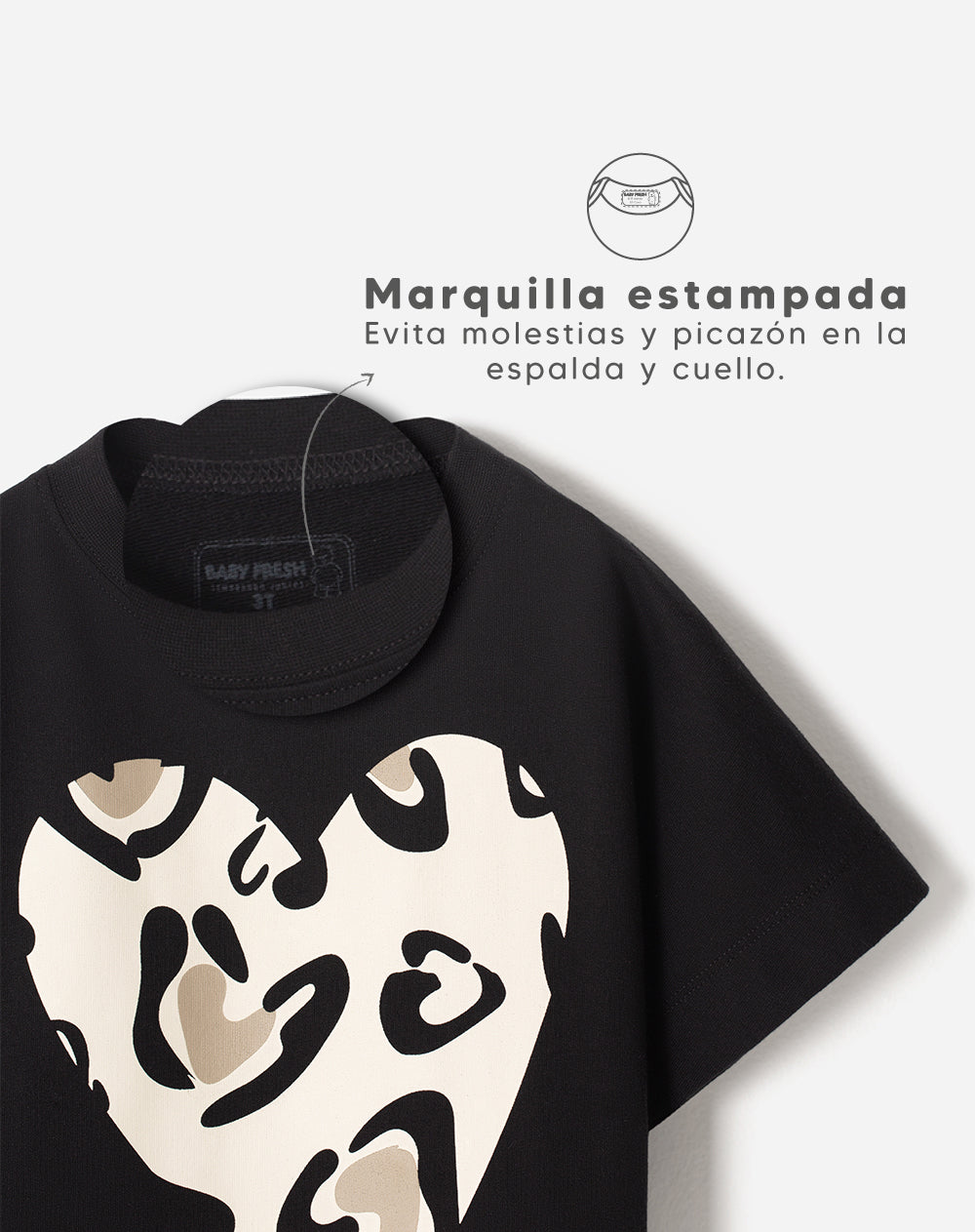 Camiseta algodón negra niña