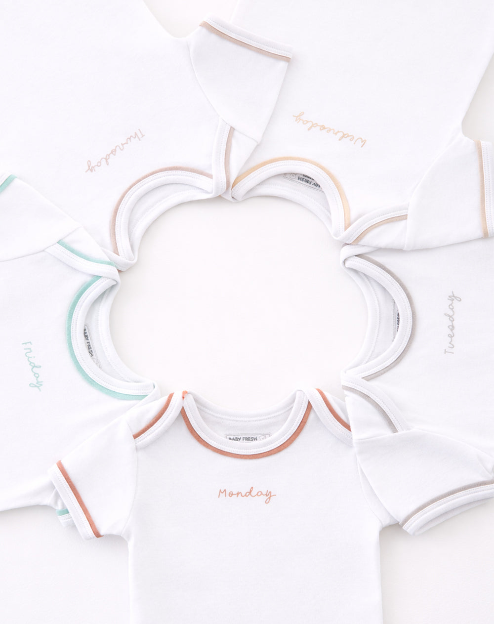 Body manga corta algodón x5unds surtido bebé unisex