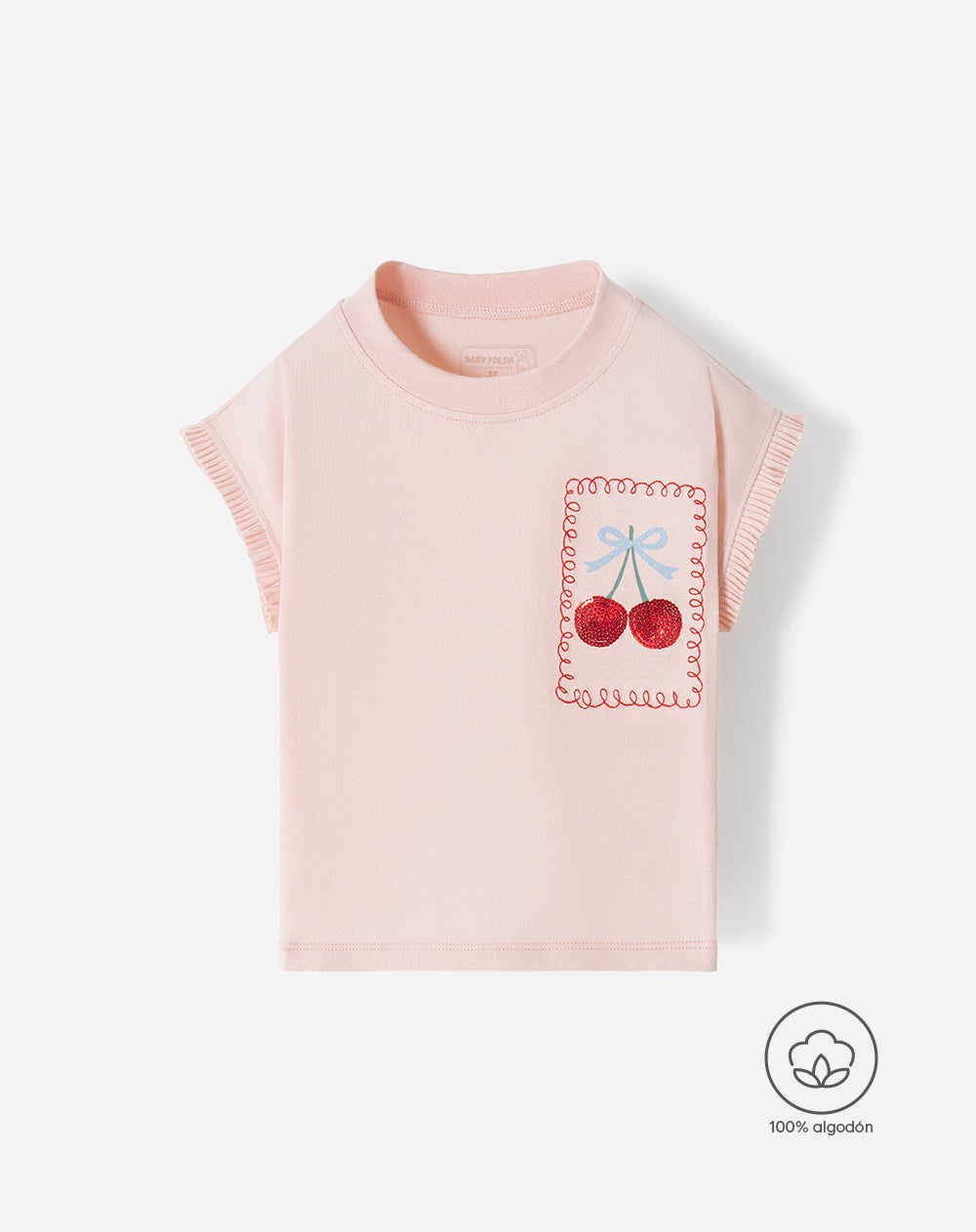 Camiseta regular aplique lentejuelas niña