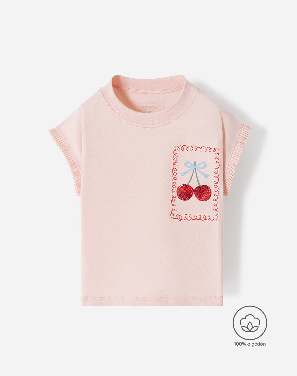 Camiseta regular aplique lentejuelas niña