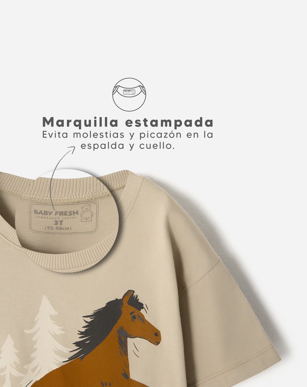 Camiseta oversized fit manga corta beige