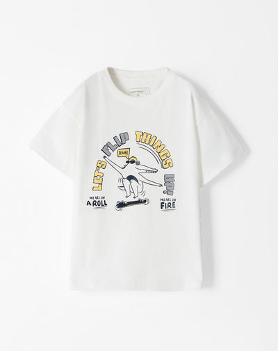 Camiseta oversized fit manga corta blanca