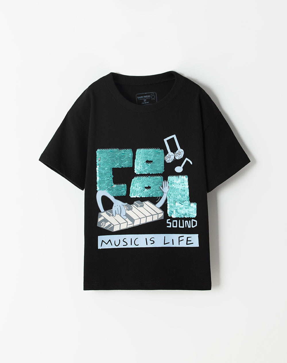 Camiseta oversized fit manga corta negra