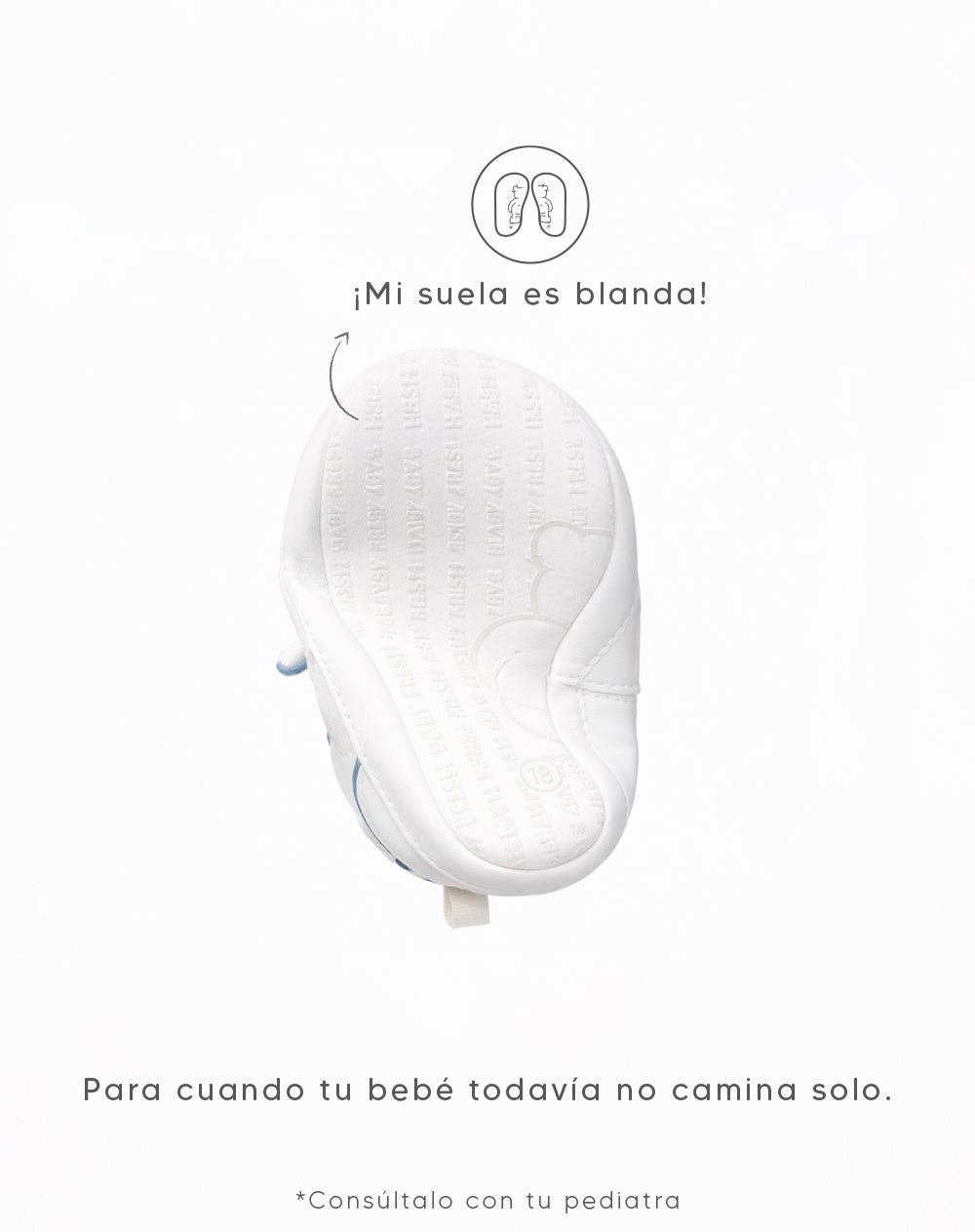 Tenis suela blanda blancos bebé niño