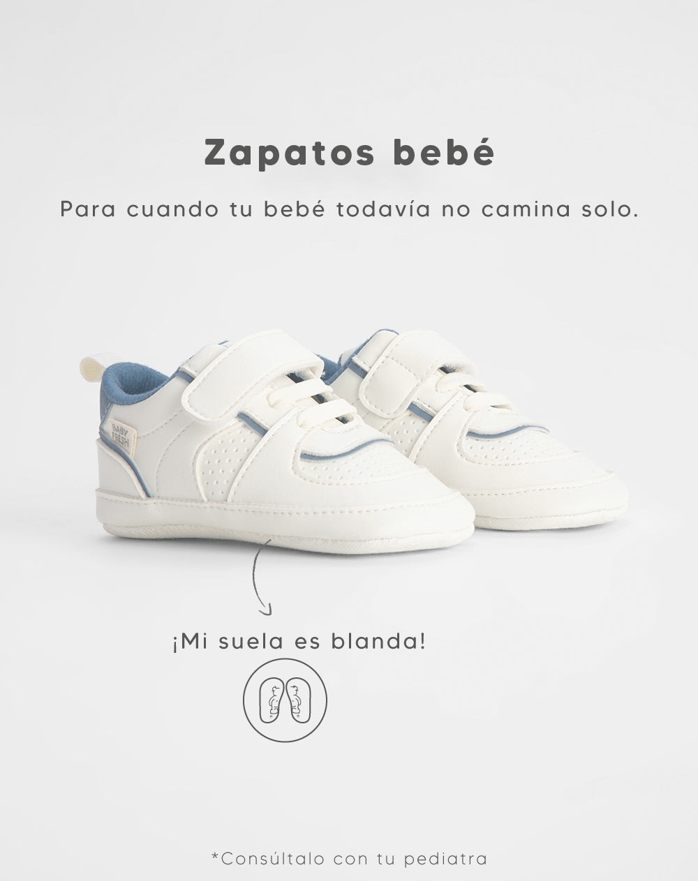 Tenis suela blanda blancos bebé niño