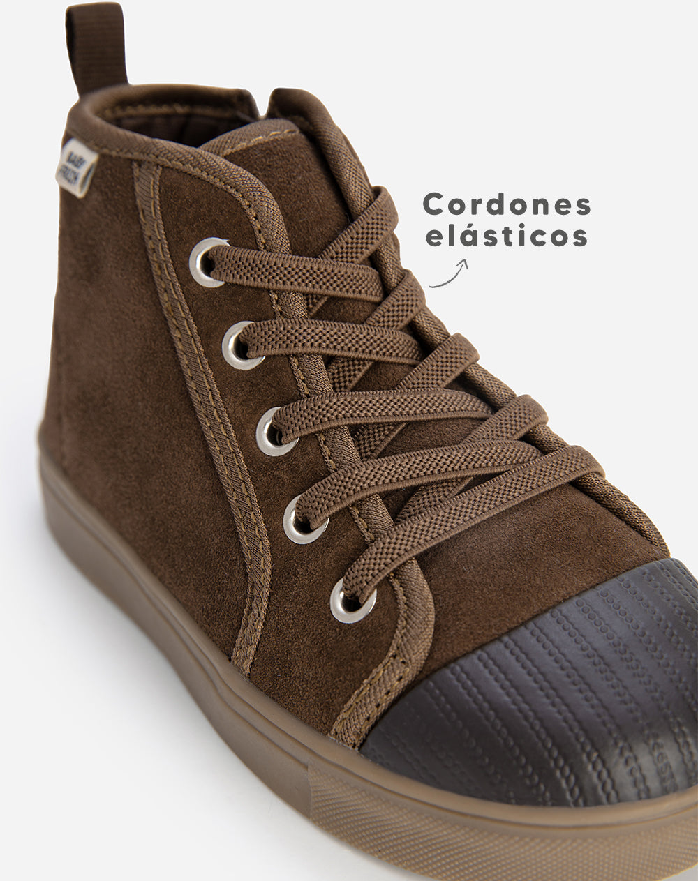 Tenis tipo bota cafés niño